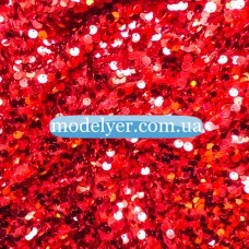 Ткань Пайеточная круглая средняя (красный)